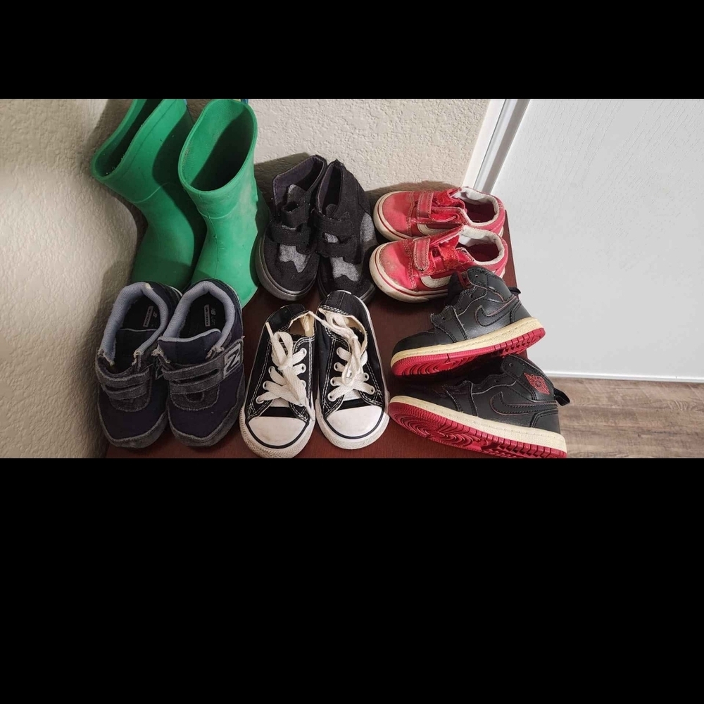 Kids' Black and Red Sneakers